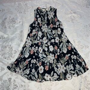 Flowy Floral High Neck A-Line Dress